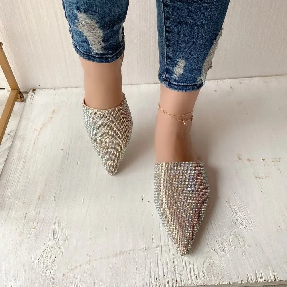 Multi Bling Rhinestones Pointy Flats - Picture 6 of 6